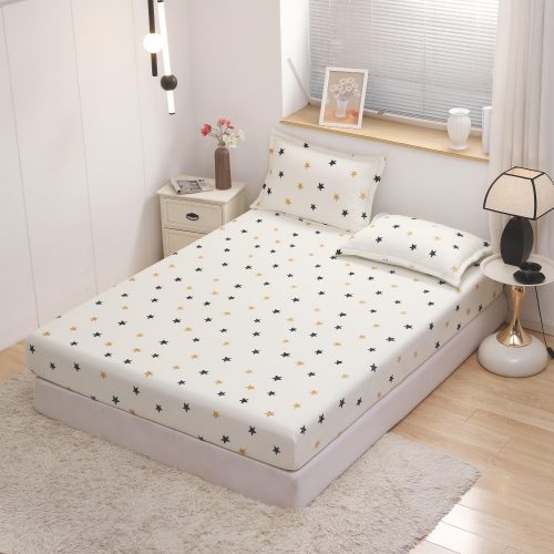 husa de pat cocolino crem cu stelute colorate