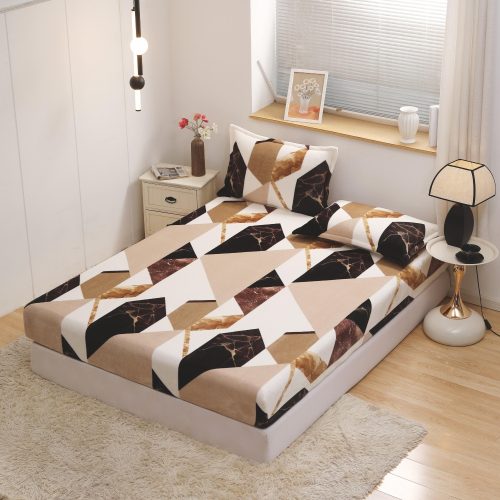 husa de pat cocolino cu forme grometrice colorate