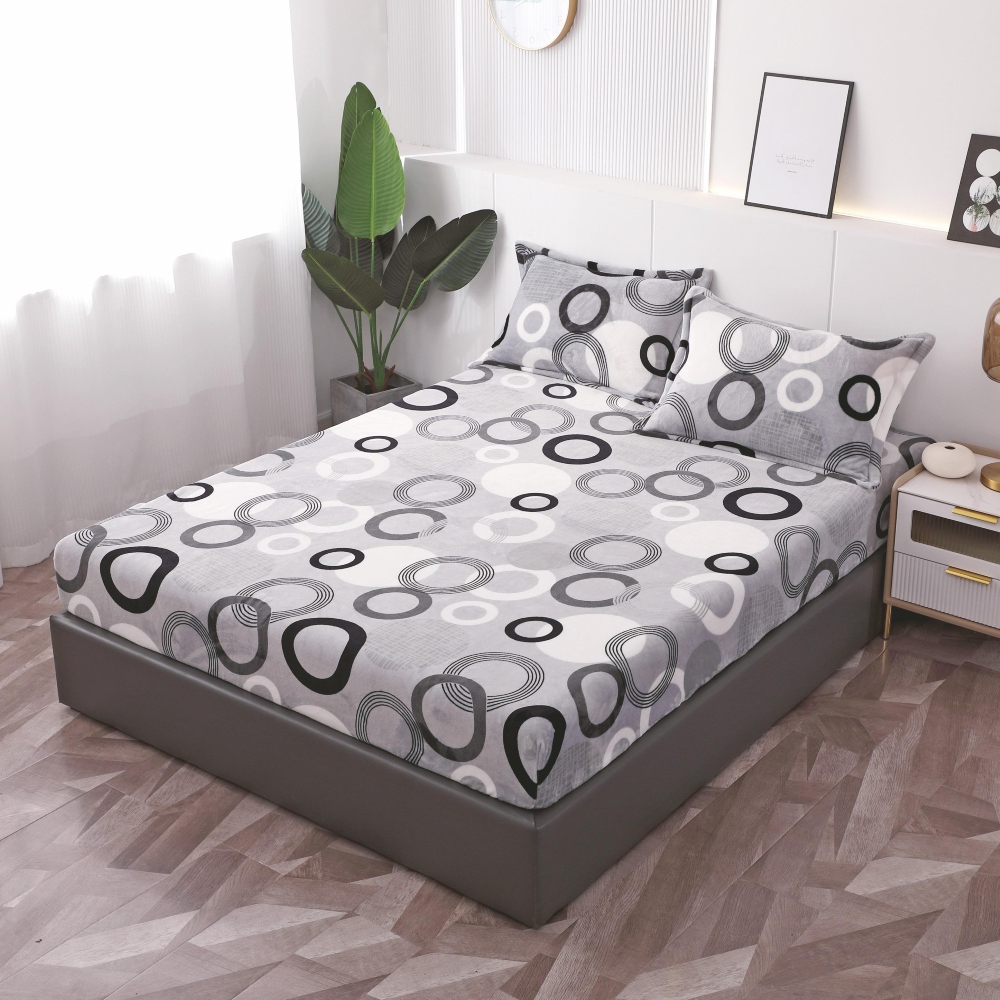husa de pat cocolino gri cu cercuri husa de pat cocolino gri cu cercuri