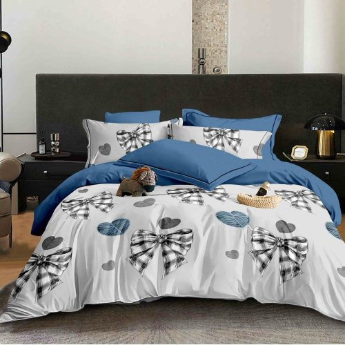 lenjerie de pat alba cu fundite