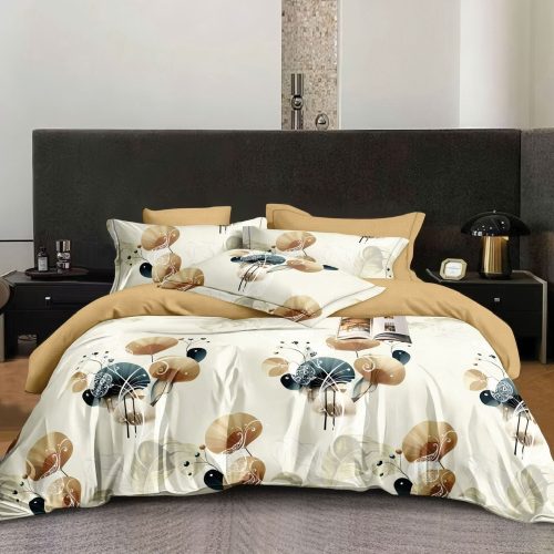 lenjerie de pat bej cu pomisori