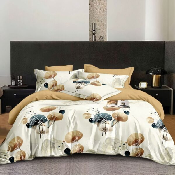 lenjerie de pat bej cu pomisori