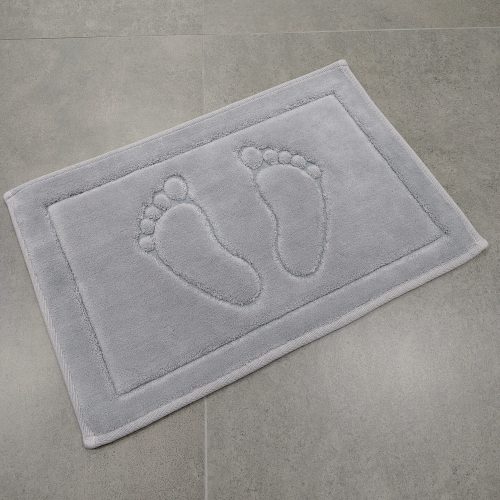 Covoras de baie pufos gri deschis