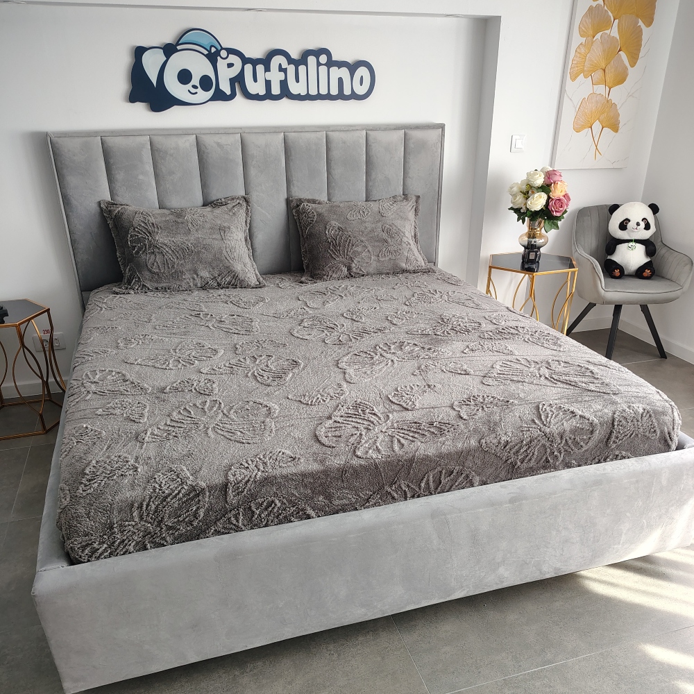 husa de pat cocolino cu fluturasi gri inchis husa de pat cocolino cu fluturasi gri inchis (2)
