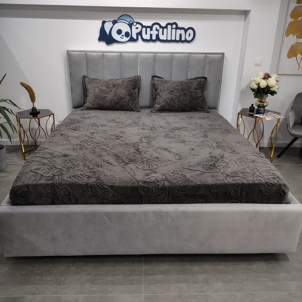husa de pat cocolino model cu fluture antracit