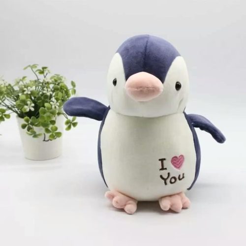 jucarie si patura cadou pinguin albastru