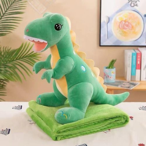 jucarie si patura dinozaur verde trex