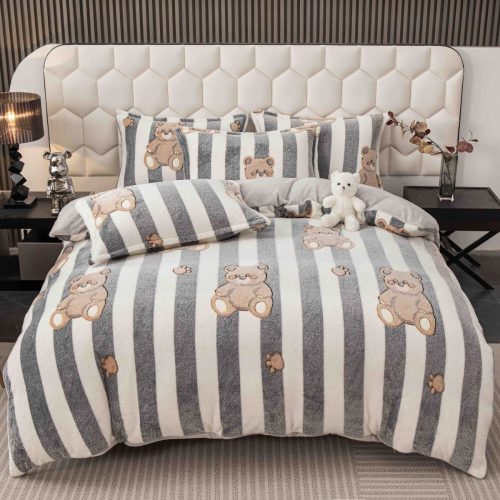 lenjerie cocolino cu elastic cu dungi si ursuleti