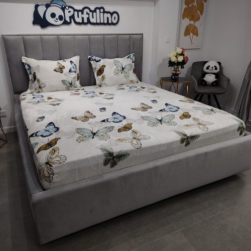 lenjerie de pat cocolinocrem cu fluturi (3)