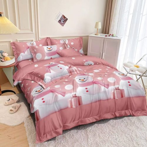 Lenjerie de Craciun Pink Snowman