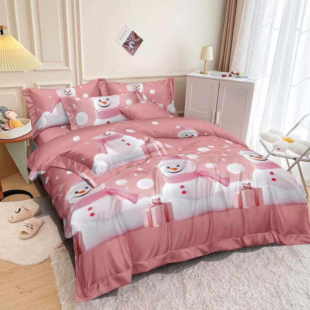Lenjerie de Craciun Pink Snowman Lenjerie de Craciun Pink Snowman