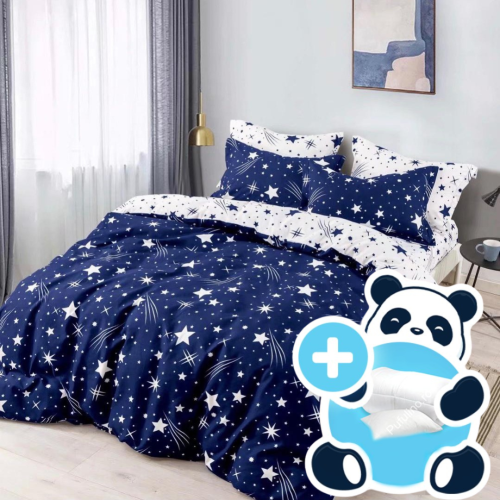 Pachet promo lenjerie pilota si perna pentru 1 persoana falling stars