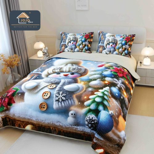 cuvertura 5D fluffy snowman craciun