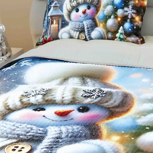 cuvertura 5D fluffy snowman craciun