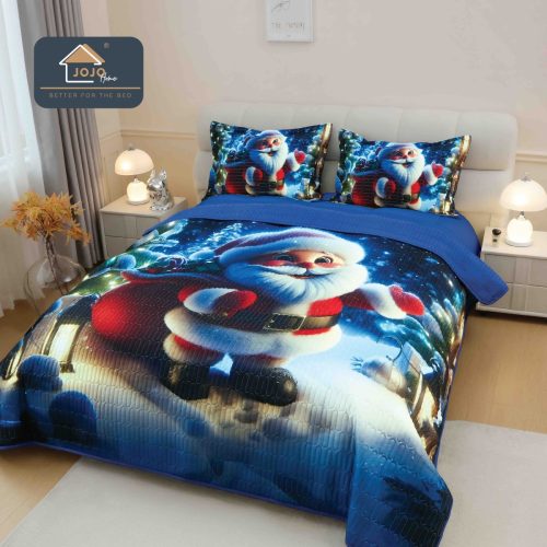 cuvertura 5D mos craciun albastru