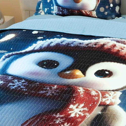 cuvertura 5D pinguin cu fular aproape