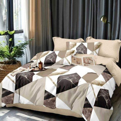 lenjerie de pat finet crem cu maro