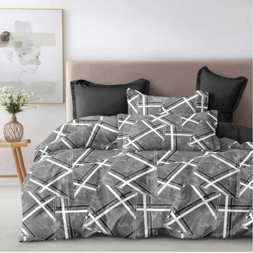 lenjerie de pat finet gri cu linii