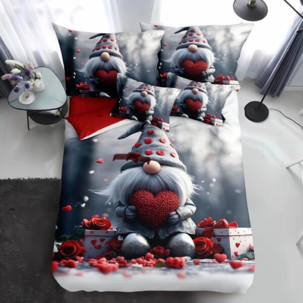 lenjerie de pat finet gri cu strumf