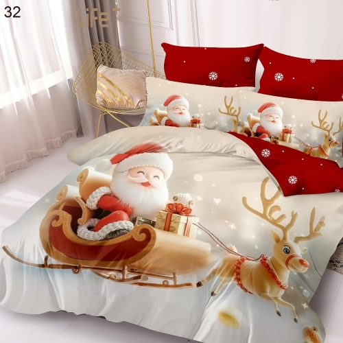 lenjeriede pat finet model de craciun cu saniuta