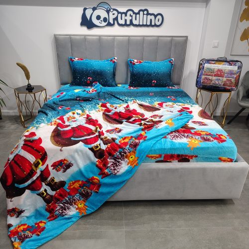 Pachet promo husa de pat si patura cocolino Christmas Toys (1)