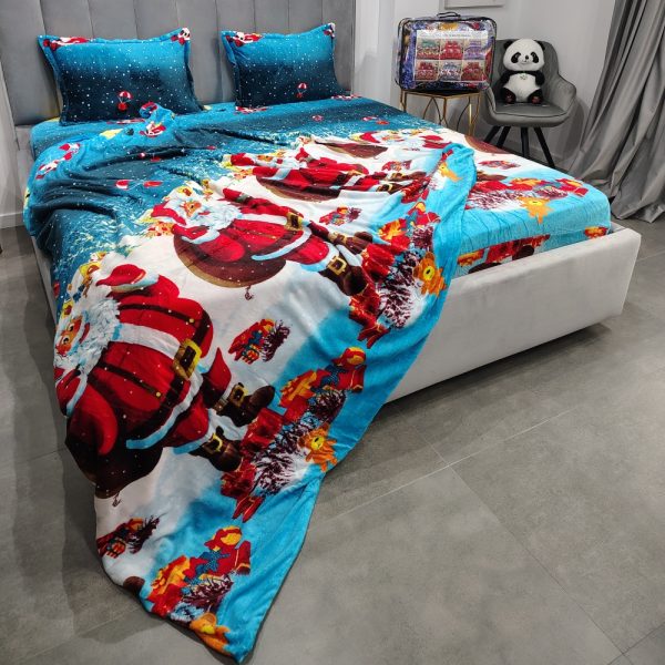 Pachet promo husa de pat si patura cocolino Christmas Toys profil