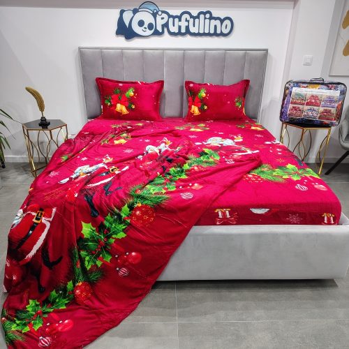 Pachet promo husa de pat si patura cocolino Santa Mission