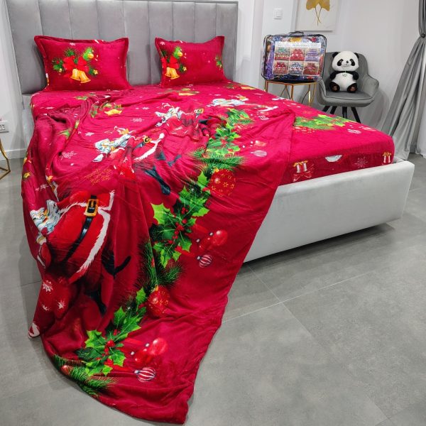 Pachet promo husa de pat si patura cocolino Santa Mission profil