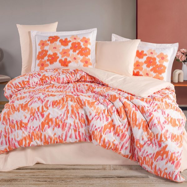 Lenjerie bumbac Poplin Penny - Mercan