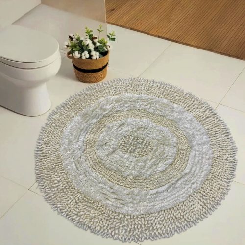 covor baie rotund crem camel