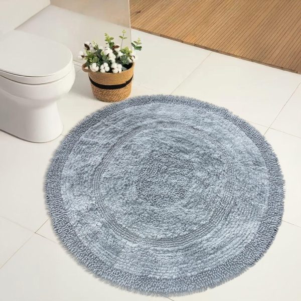 covor baie rotund gri deschis