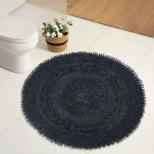 covor baie rotund negru