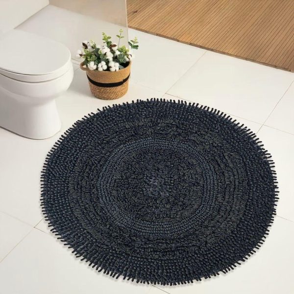 covor baie rotund negru