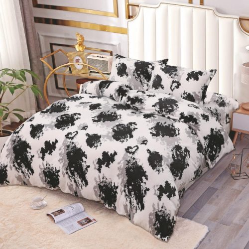 lenjerie cocolino alba cu pete negre