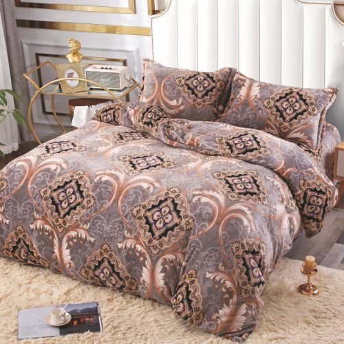 lenjerie cocolino bej cu imprimeu royal