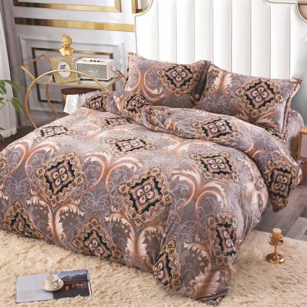 lenjerie cocolino bej cu imprimeu royal