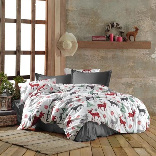 lenjerie de craciun ranforce cu reni