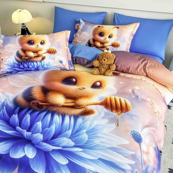 lenjerie de pat imprimare digitala 5d cu albinuta