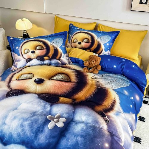 lenjerie de pat imprimare digitala 5d cu albinuta (1)