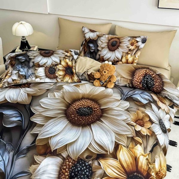 lenjerie de pat imprimare digitala 5d cu floarea soarelui (1)