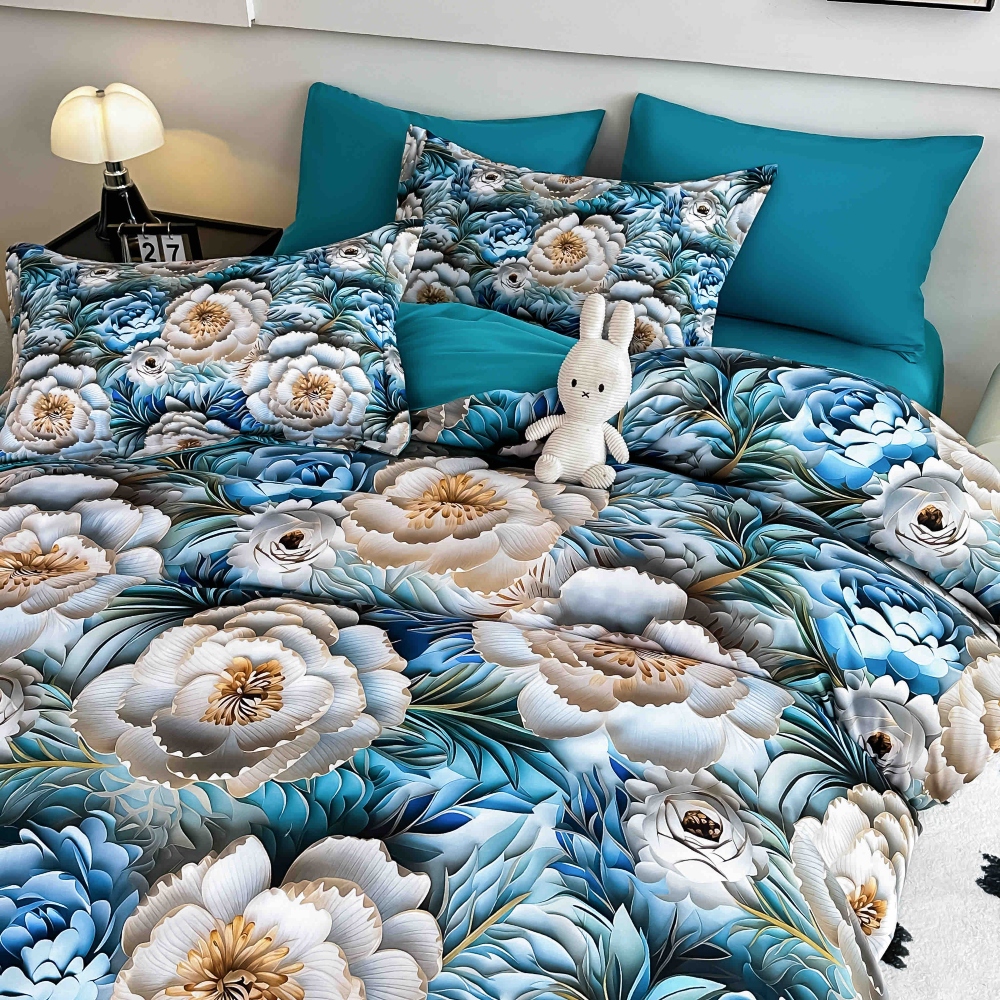 lenjerie de pat imprimare digitala 5d cu flori albe (1) lenjerie de pat imprimare digitala 5d cu flori albe (1)