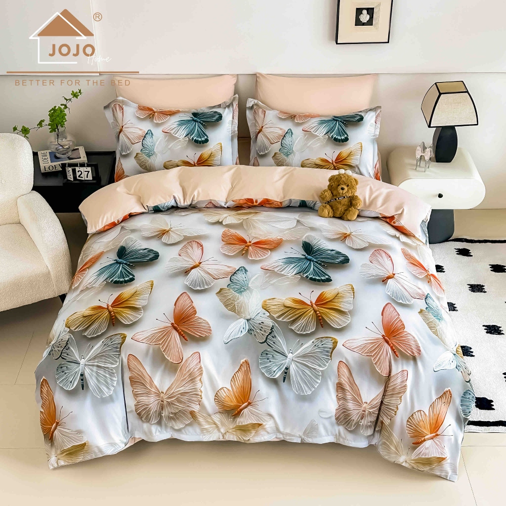 lenjerie de pat imprimare digitala 5d cu fluturi colorati lenjerie de pat imprimare digitala 5d cu fluturi colorati