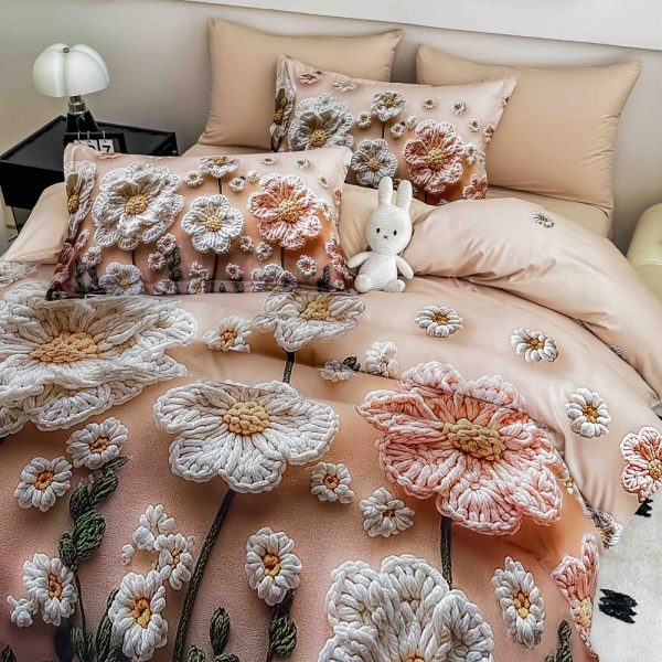 lenjerie de pat imprimare digitala 5d cu margarete (1)