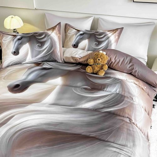 lenjerie de pat imprimare digitala 5d cu cai albi