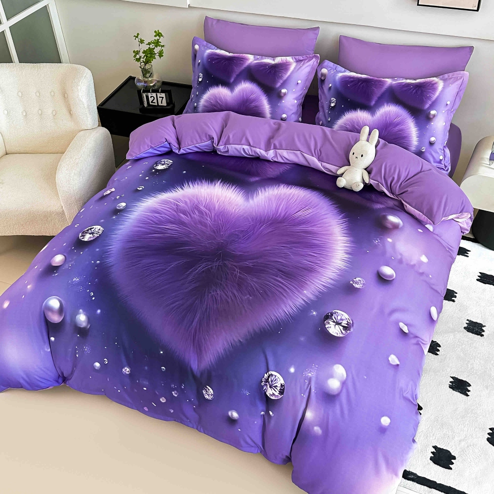 lenjerie de pat imprimare digitala 5d mov cu inimioara (1) lenjerie de pat imprimare digitala 5d mov cu inimioara (1)