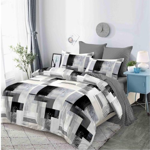 lenjerie gri cu patrate abstract