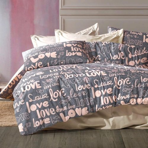 lenjerie gri cu somon love