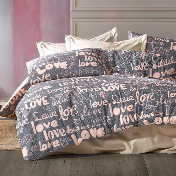 lenjerie gri cu somon love