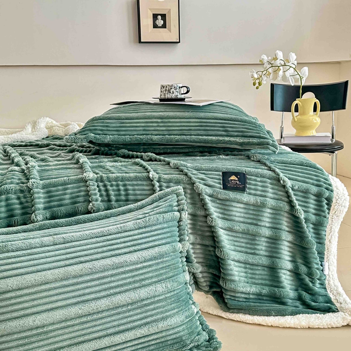 patura cu blanita deluxe cu 2 fete de perna turcoaz premium patura cu blanita deluxe cu 2 fete de perna turcoaz premium