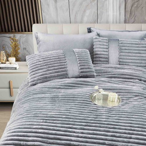 pilota 6 piese cu elastic gri deschis material cocolino